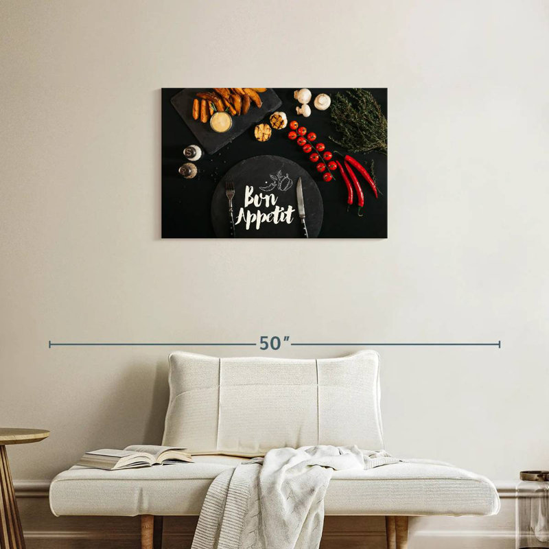 Tergel Black Bon Appetit, 20" H x 30" W