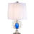 27.75" Tall Table Lamp "Just Dazzle" With Silver Finish, White Shade