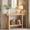 Console Herron Farmhouse avec rangement pour le couloir, table de canapé étroite derrière le canapé, tables de vestibule modernes pour l'entrée