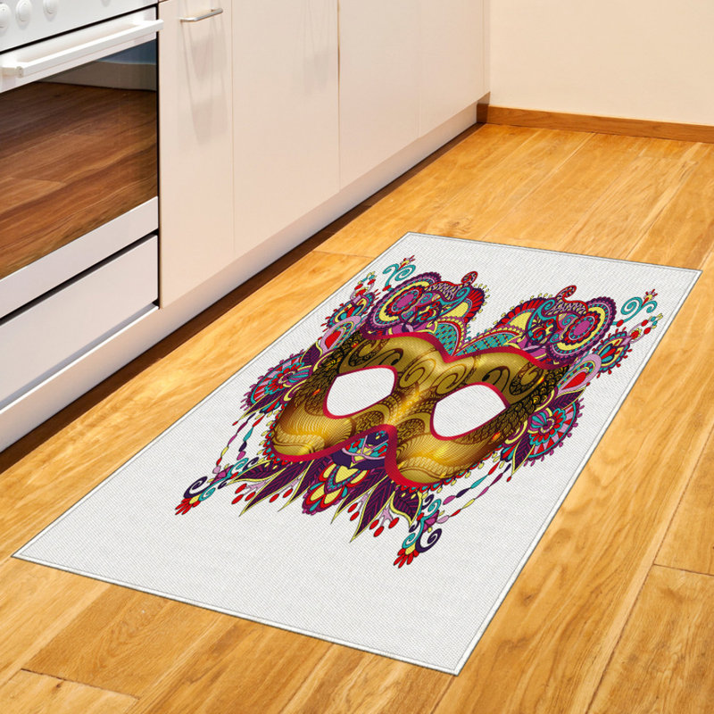 Mardi Gras High Density Long Fiber Poly Threads Decorative Area Rug Carpet, Rectangle 2'7" x 5'