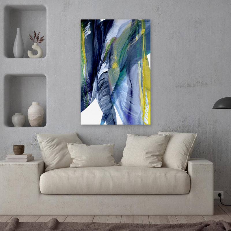 Art fluide et dynamique sous la pluie, H 36 po x l 24 po