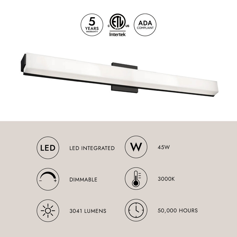Latitude 1 - Light LED Bath Bar, Chrome