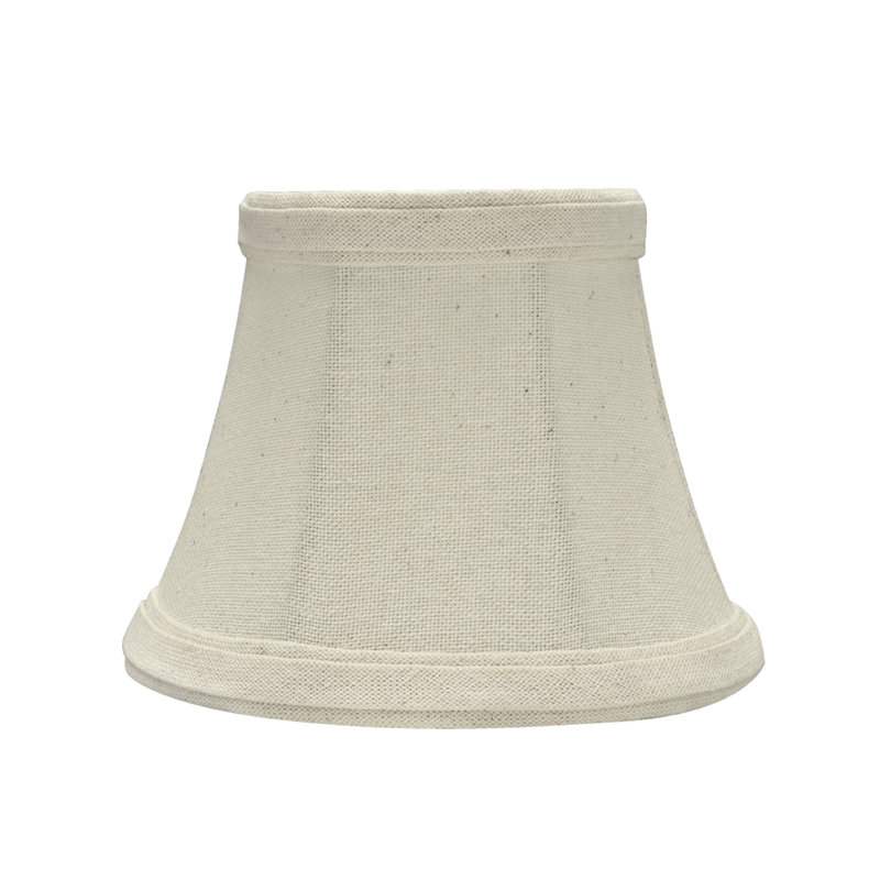 Set of Six White Linen Bell Lamp Shades