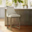 26"H Upholstered Counter Stool With Metal Base