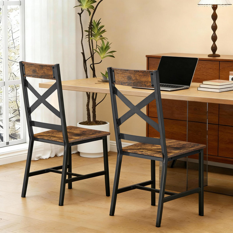Kalman 44cm H Cross Back Side Chair in Brown