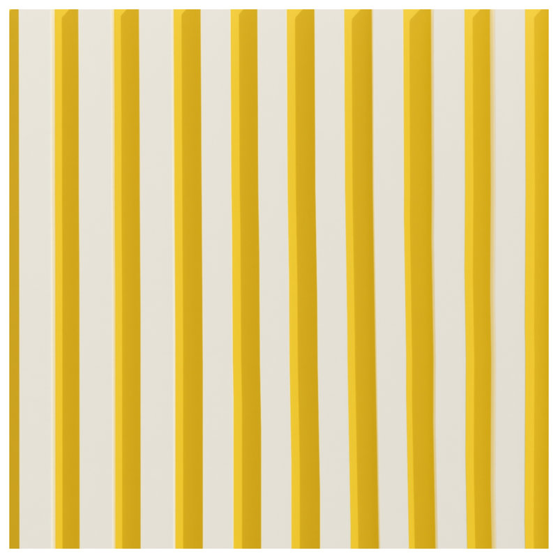 Tapis de bain jaune à rayures blanches, L 24 po x L 17 po