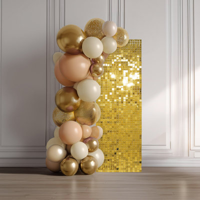 12 Pcs Shimmer Wall Backdrop Panels Square Sequin Party Decoration for Birthday Graduation Anniversary Engagement