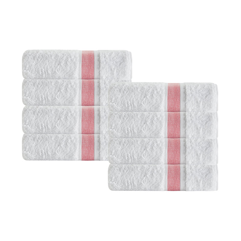 Ensemble de 8 serviettes en coton Amair, Saumon