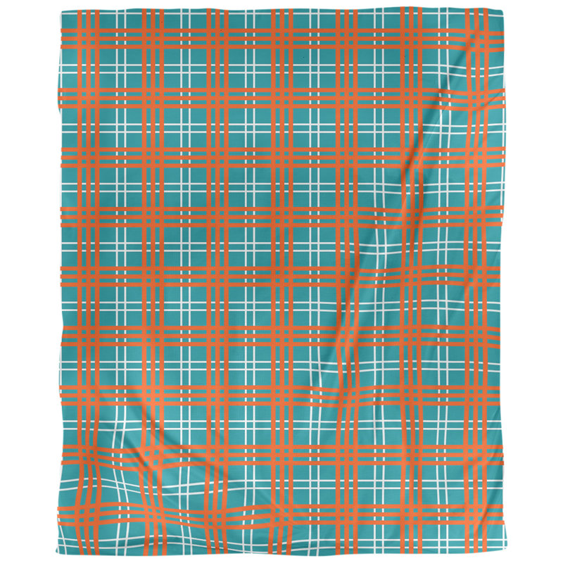 Housse de couette simple Miami football Luxury, Housse de couette simple TG, Turquoise / blanc / orange, Polyester brossé