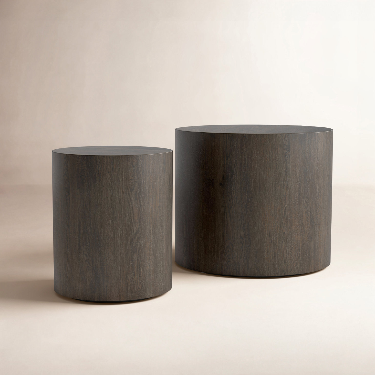 2-Piece Wooden Nesting Table Set, Coffee Oak