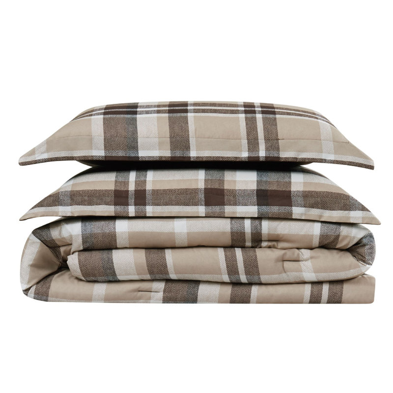 Plaid Duvet Cover, Full/Queen Duvet Cover + 2 Shams