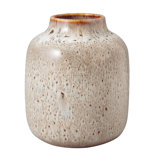 Villeroy & Boch Lave Home Collection Shoulder Vase, Premium Porcelain, Pottery Look, 5 x 6 in, 41.5oz Capacity, Beige