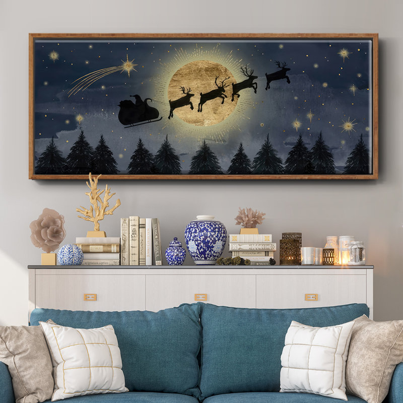 Santas Ride - toile encadrée, H 24 po x l 60 po