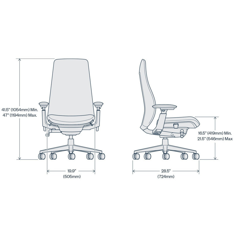 Haworth Fern Digital Knit Task Chair, Yes, Charcoal Black