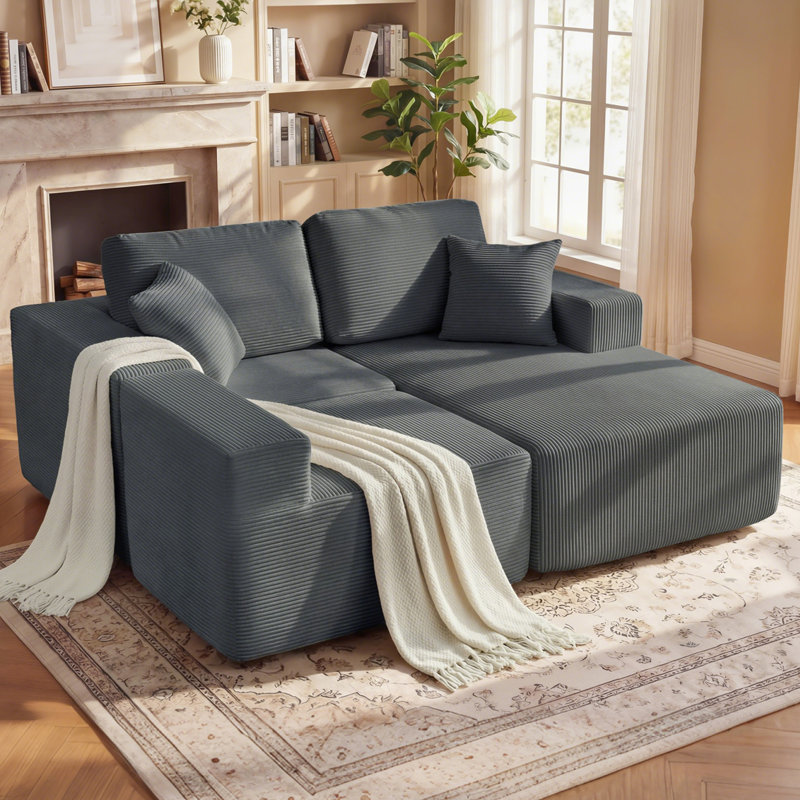 Canapé modulaire modulaire, canapé en L avec assise profonde, gris foncé, Gris foncé