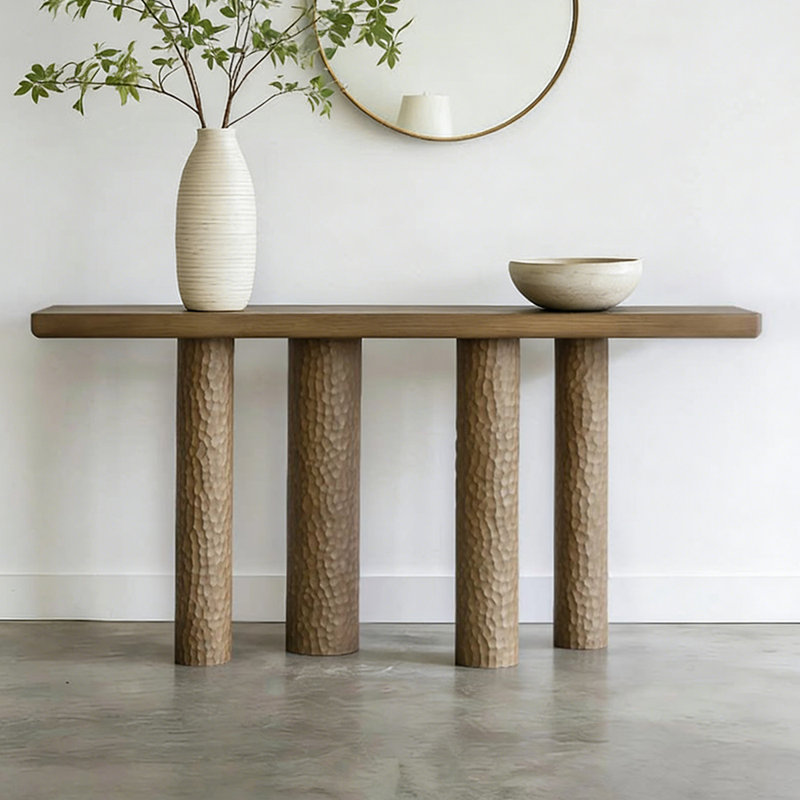 Console simple de style Wabi-sabi, H 29,5 po x l 55,1 po x P 15,7 po
