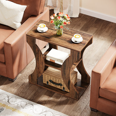 3-Tier End Table with Storage