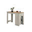 Table de salle à manger grise de 119 cm (47 po) et 2 tabourets confortables, fini chêne, placards, 1 tiroir, design gain de place avec table et placard, pour la maison