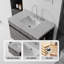 Meuble-lavabo flottant avec lavabo, porte à fermeture en douceur et comptoir en marbre de culture durable pour salle de bain moderne-131650094-131650099