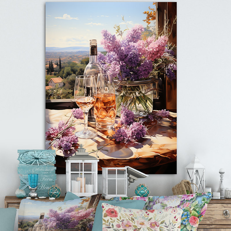Brise mauve lavande mauve pourpre Winerys, H 20 po x l 12 po x P 1 po, Cadre flottant brun