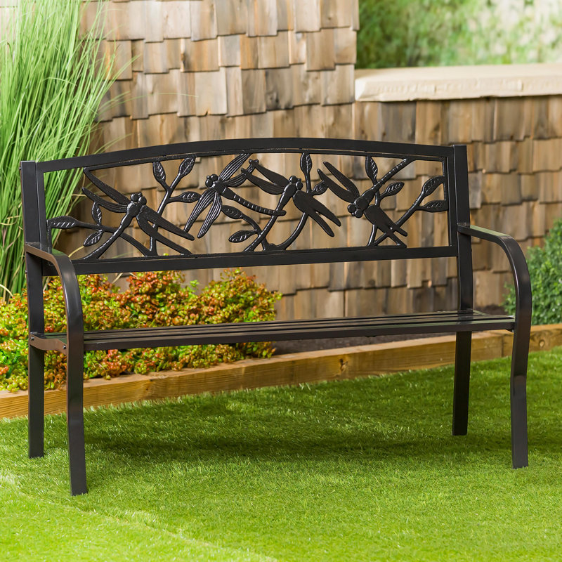 Banc de jardin en métal Dragonfly - noir
