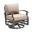 Chaise pivotante à 360 ° en aluminium avec coussin de siège et coussin de soutien lombaire-433936298