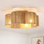 Ventilateur de plafond de 21 po de style bohème intelligent en rotin tressé en forme de fleur, avec ensemble d'éclairage, montage encastré, sans pales, application et télécommande, moteur CC réversible à 6 vitesses
