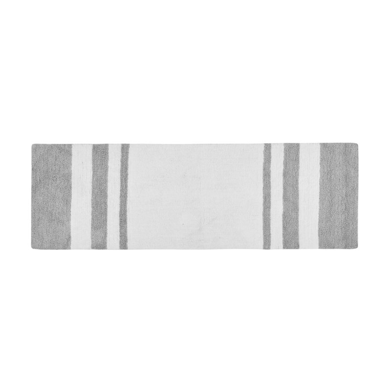  Tapis de bain réversible en coton, L 24 po x L 72 po, gris