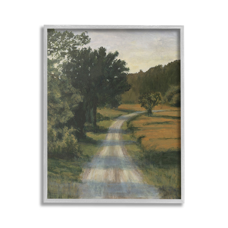 ShadowedRuralPathGicleeArtbyMichaelWillett, Farmhouse Gray Framed Giclee, 20" H x 16" W