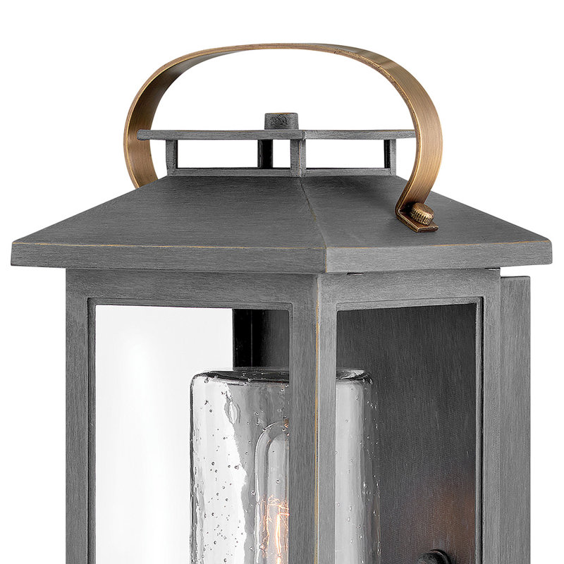 Large Wall Mount Lantern, Ash Bronze, 14" H x 6.5" W x 7" D