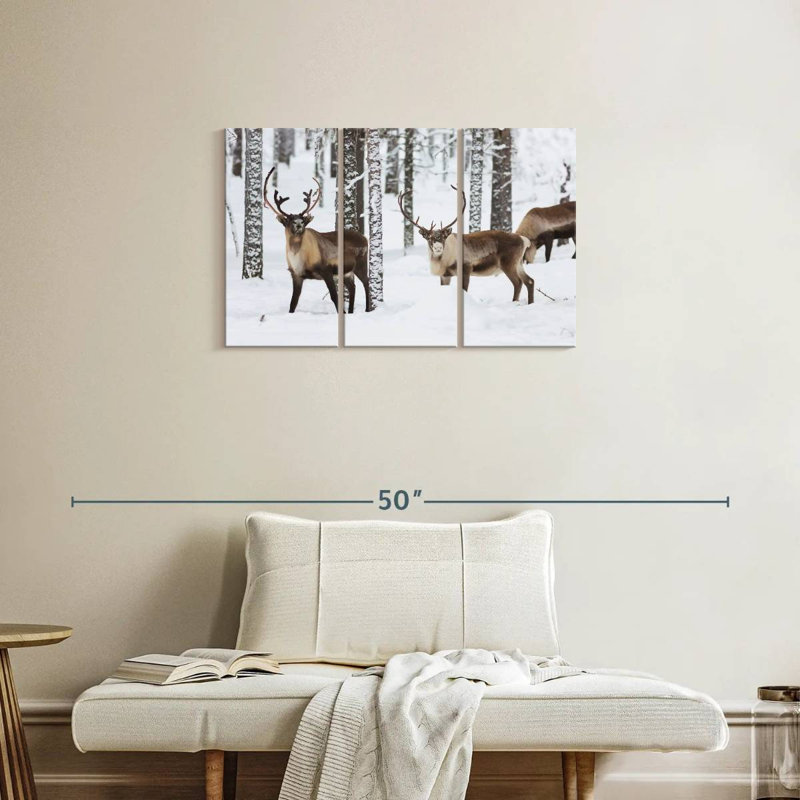 Brampt Roaming Winter Reindeer, 20" H x 33" W