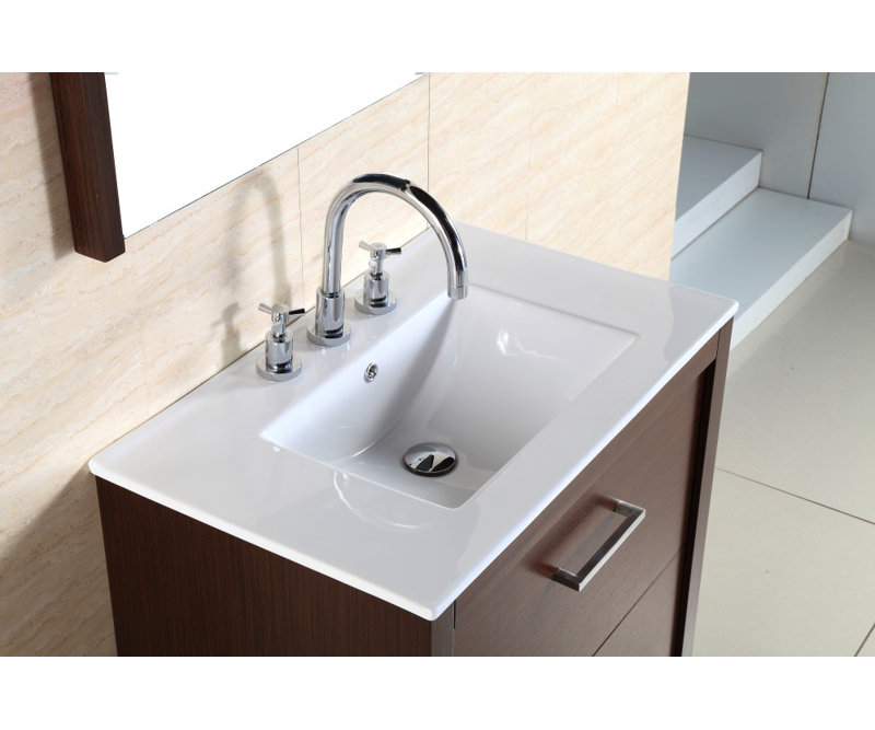 Cremona 30 " W Freestanding Standard 1 Single Vanity Bathroom Vanity With Ceramic Top