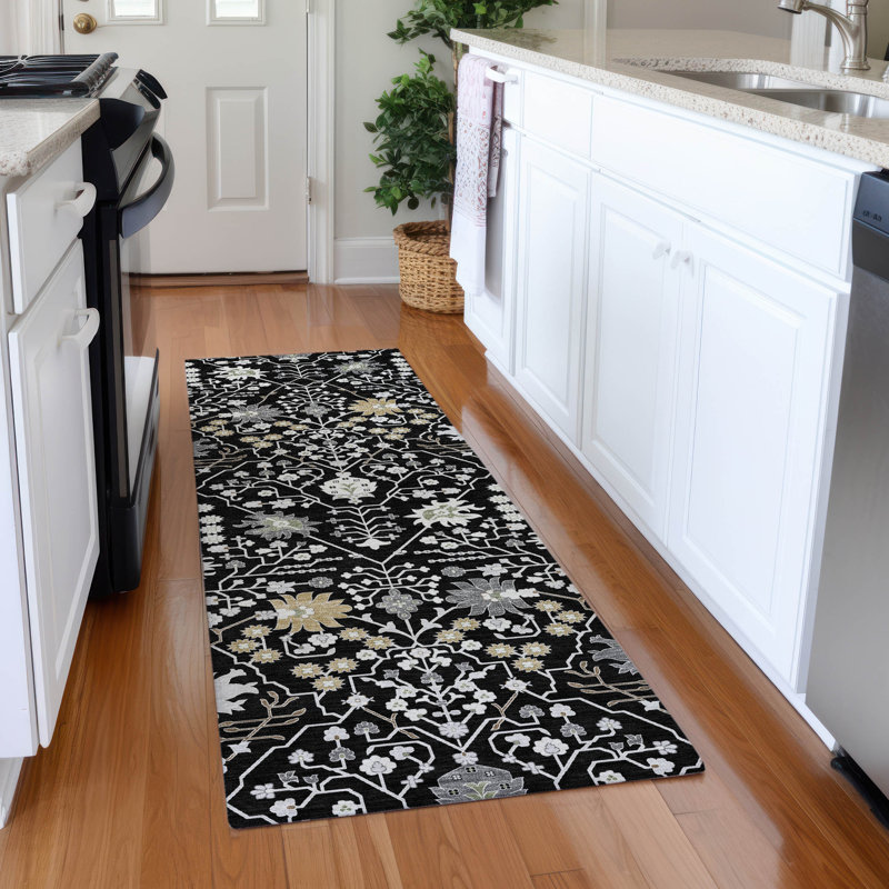 Tapis oriental Guada AMF1009 lavable à la machine de qualité supérieure, Rectangle 1 pi 8 po x 2 pi 6 po