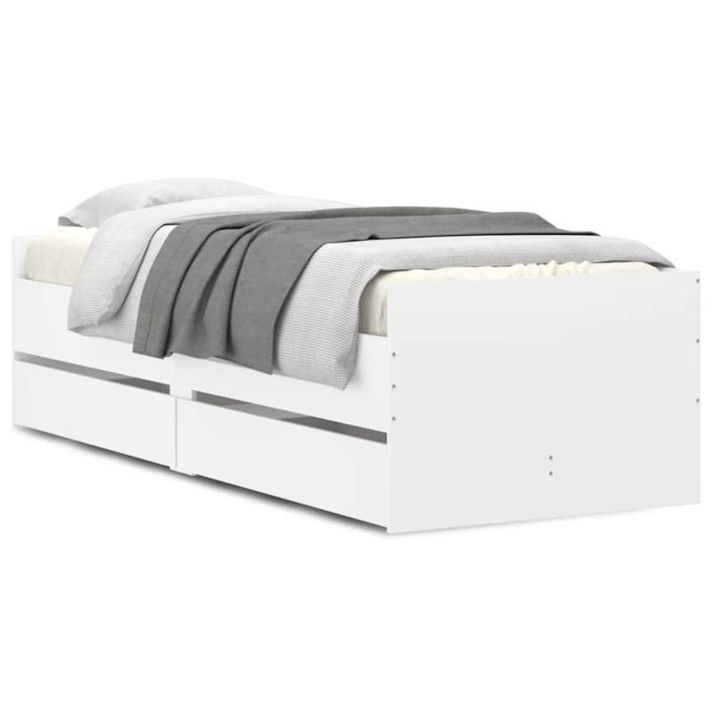 Nikash Bed, Single ( 90 x 200 cm), White