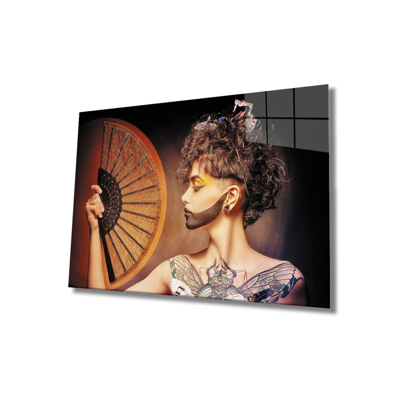 Élégante peinture décorative en verre trempé 18,1 po x 28,3 po | 100% verre trempé, épaisseur: 0,16 pouce | Superbe œuvre d'art pour la décoration intérieure, le salon et les espaces de bureau, durable et facile à nettoyer