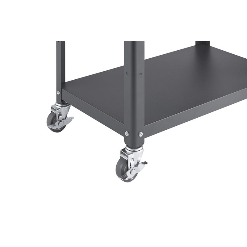 Trinity Dark Gray Metal Utility Cart with Adjustable Shelf