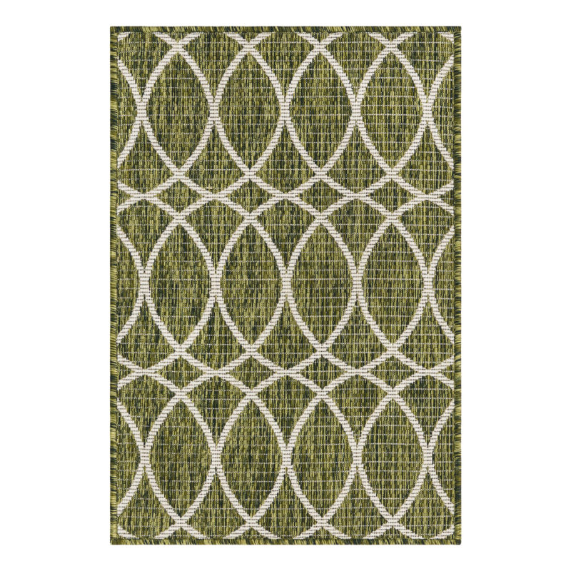 Tapis géométrique vert, Rectangle 2 pi 2 po x 3 pi