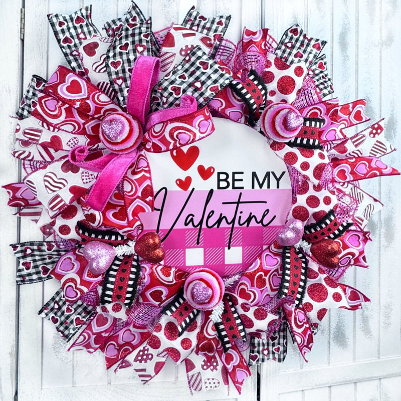 Couronne en maille 18 po Be My Valentine