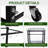 2-Tier Rolling Outdoor Grill Cart & BBQ Prep Table with Locking Wheels & Tool Hooks (Black)