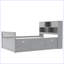 Base de lit plateforme moderne avec bibliothèques de rangement et tablettes-258017931-258017942