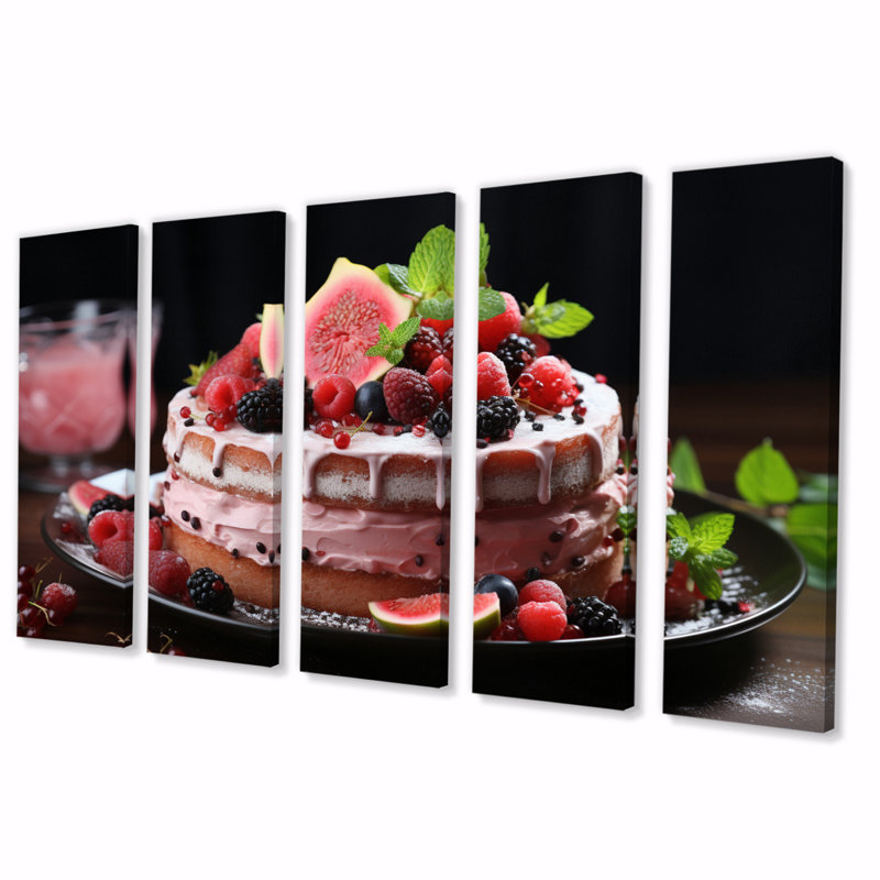 «Watermelon Cake Mmmmmmm II», reproduction d'art sur toile - 5 panneaux égaux