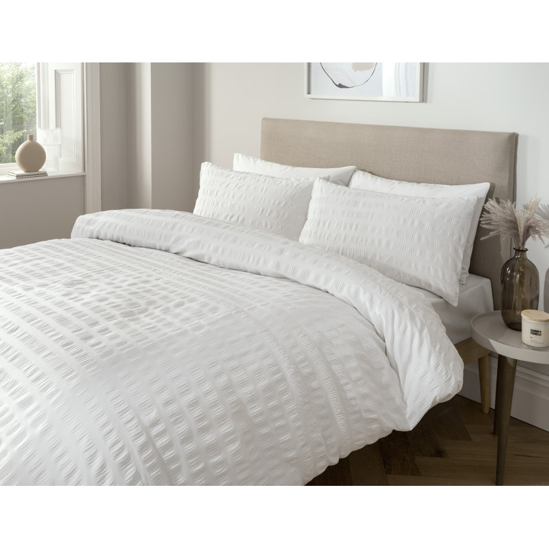 Leonide Polyester Solid Colour Duvet Cover Set with Pillowcases Quilt Cover Soft and Breathable, Grey