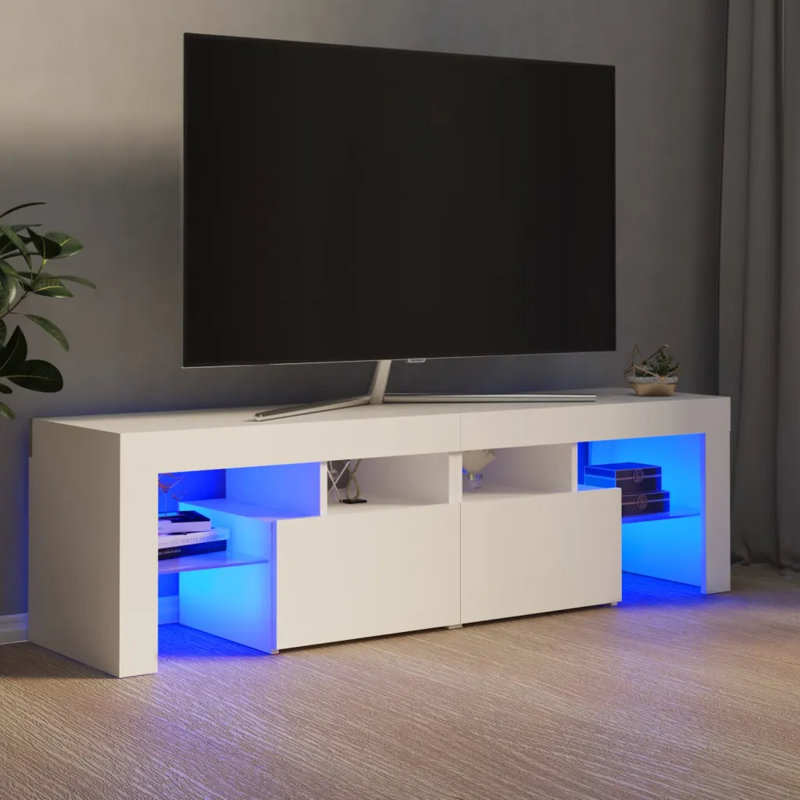 Mascarenaz TV Cabinet with LED Lights, White