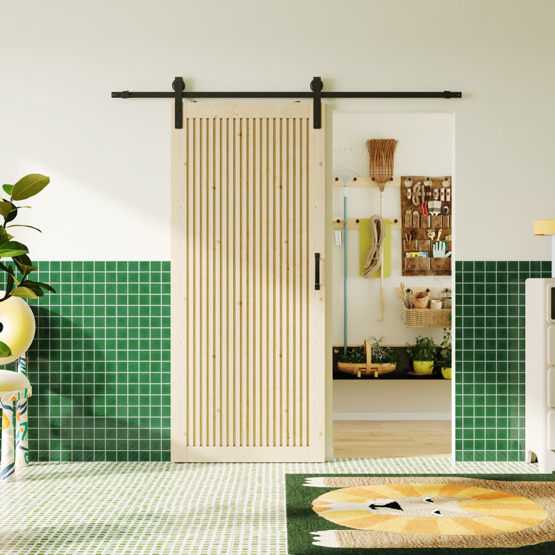 Porte de grange intérieure en gril 1 Lite Grille Design, 1, 42 po x 84 po