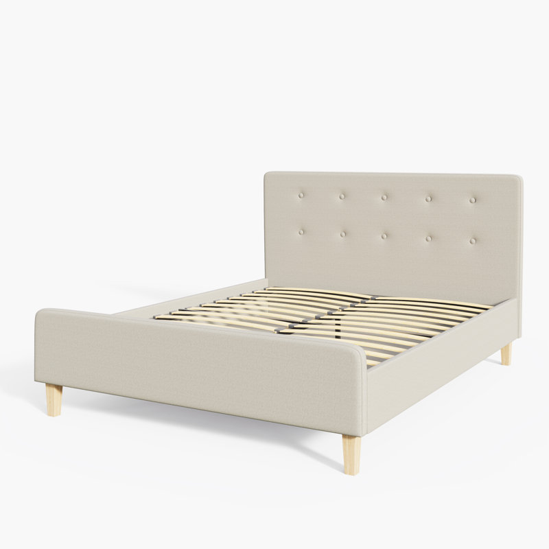Elinor Upholstered Bed, Beige, Kingsize (5')