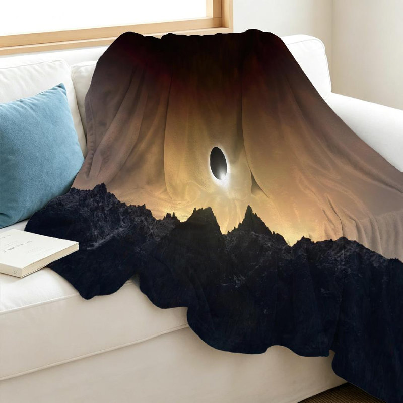 Jeté en flanelle transparente molletonnée, impression solaire incroyable, Throw 40" x 50"