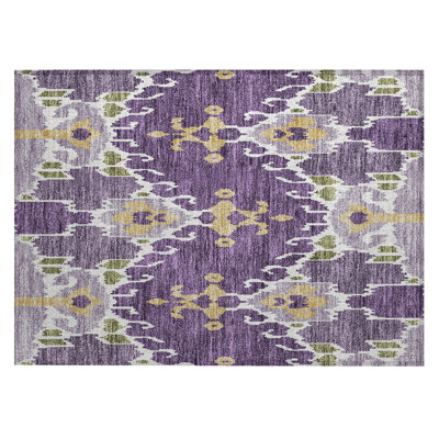 Washable Ikat Indoor / Outdoor Rug