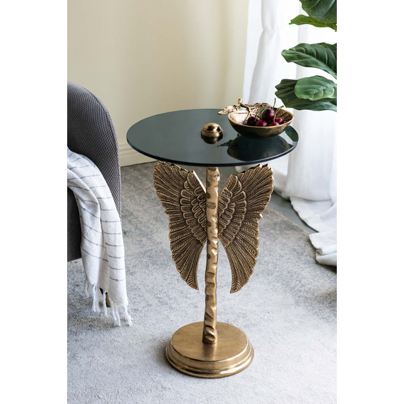 Table d'appoint à oreilles Angel avec base piédestal robuste Ethereal