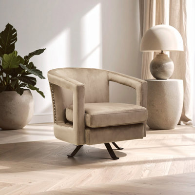 Velvet Swivel Club Chair