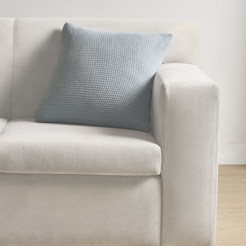 Housse de coussin en coton de couleur nautique, Argenté